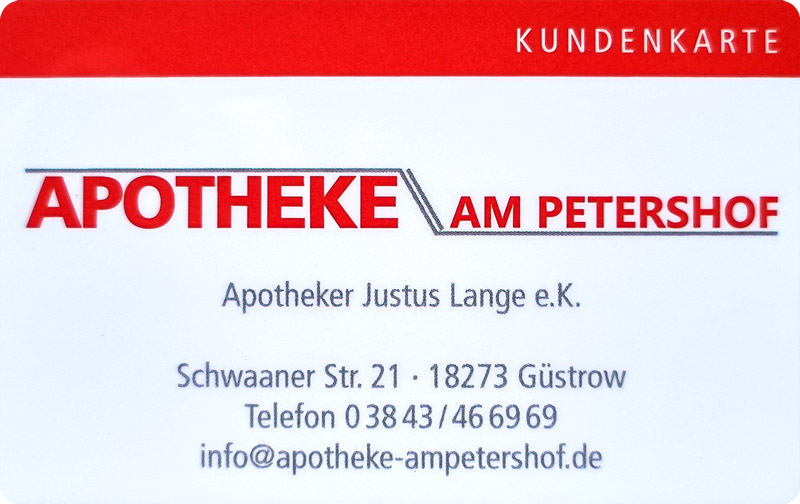 Kundenkarte Apotheke Petershof in Güstrow